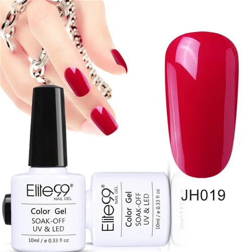 JH019 Elite99 10 мл Гель-лак для ногтей цвет красного вина Полупостоянный замачиваемый Светодиодный УФ Гель-лак для ногтей элегантный дизайн ногтей маникюр Гель-лак - Цвет: JH019