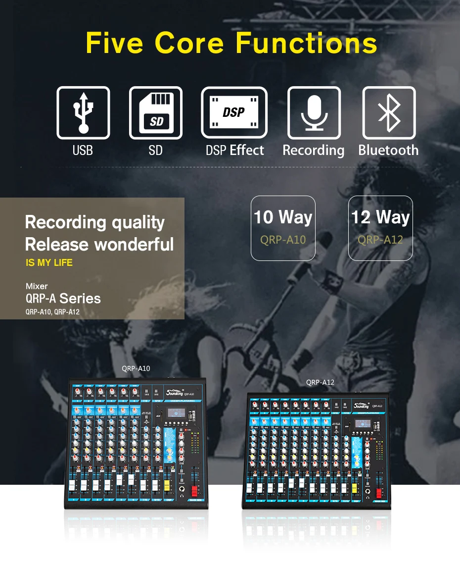 Soundking аналоговый микшер Pro аудио микшерный пульт высокое качество DSP эффекты Bluetooth USB/SD карта 48 В фантомное питание A10/12