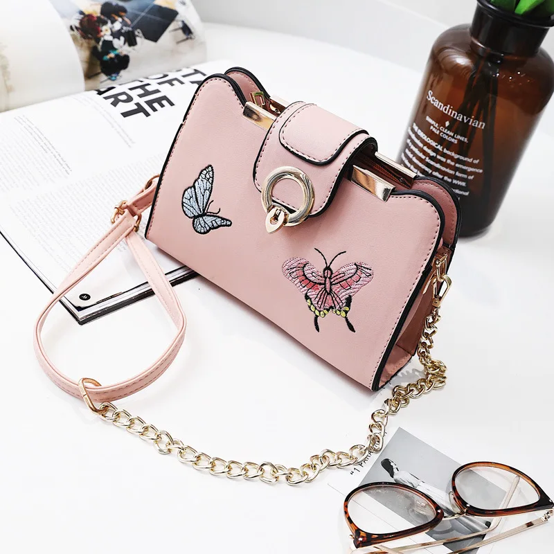 Корейская версия бабочка небольшой пакет 2017 Новинка Летние PU с Золотая цепочка