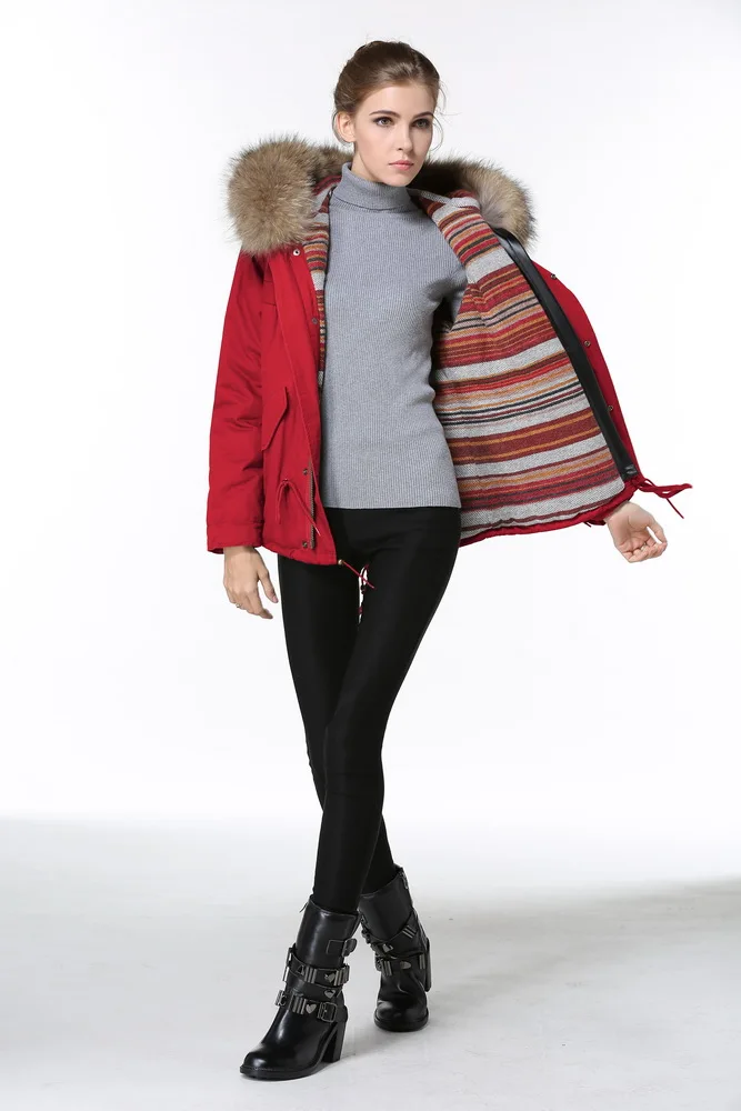 Новая модная зимняя женская куртка с большим воротником из натурального меха