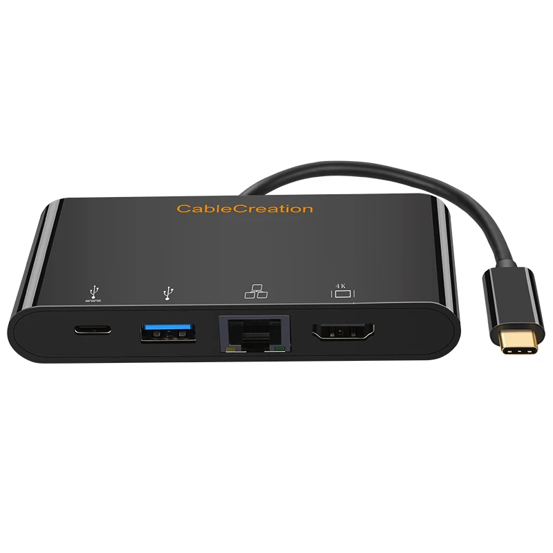 4в1 USB C Type в HDMI адаптер конвертировать 4K 3 0 RJ45 Gigabit Ethernet Женский для зарядки