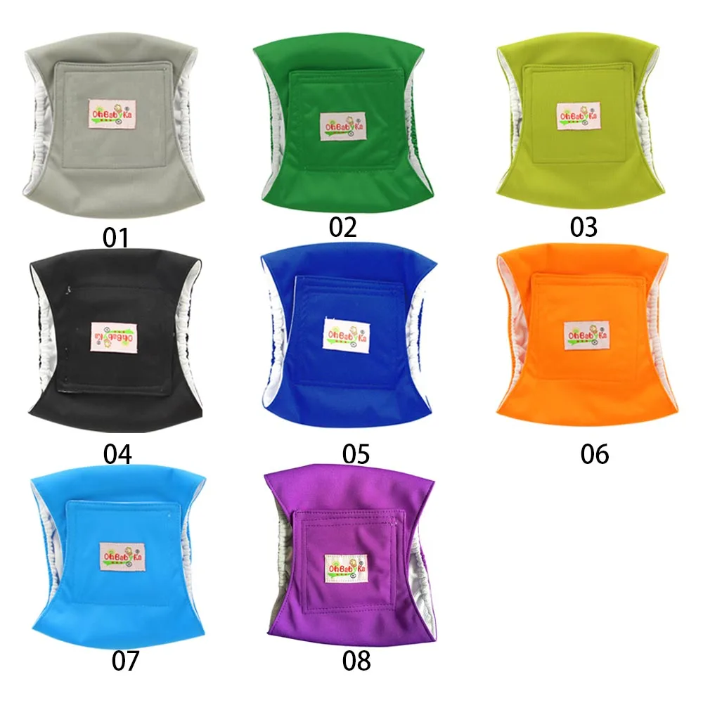 Мужские физиологические штаны для собак однотонные многоразовые подгузники