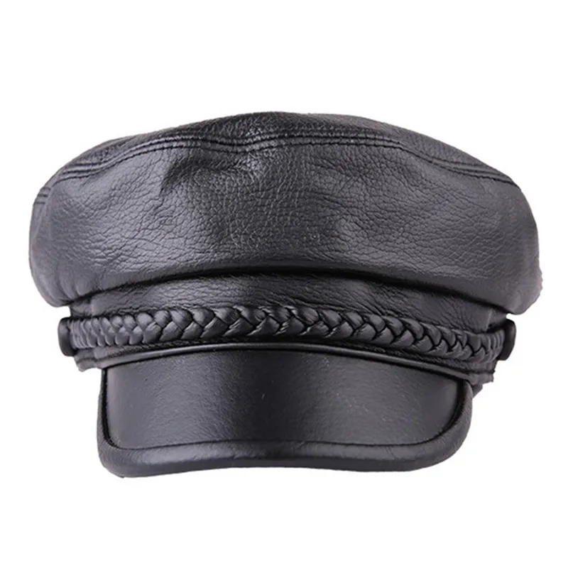 Женская теплая шапка в стиле милитари из овечьей кожи на осень и зиму Молодежная