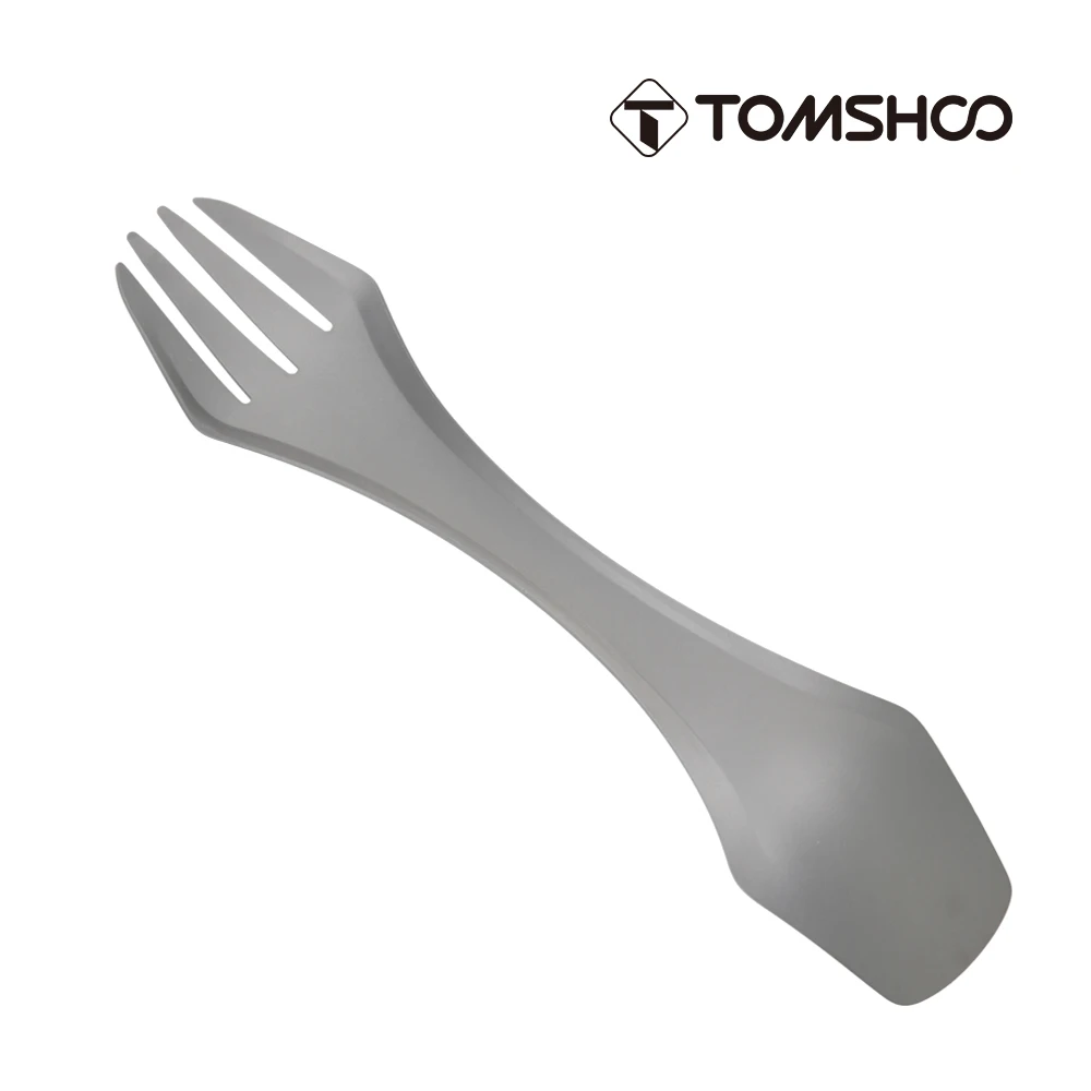 TOMSHOO Spork 2 в 1 титановая Спортивная портативная наружная столовая посуда для
