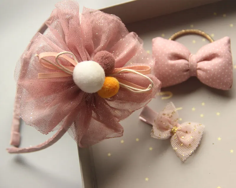 [Lemonkoko] 3 шт. повязка на голову для новорожденных Детская эластичная Кружевная повязка на голову аксессуары для волос для младенцев головной убор для девочек