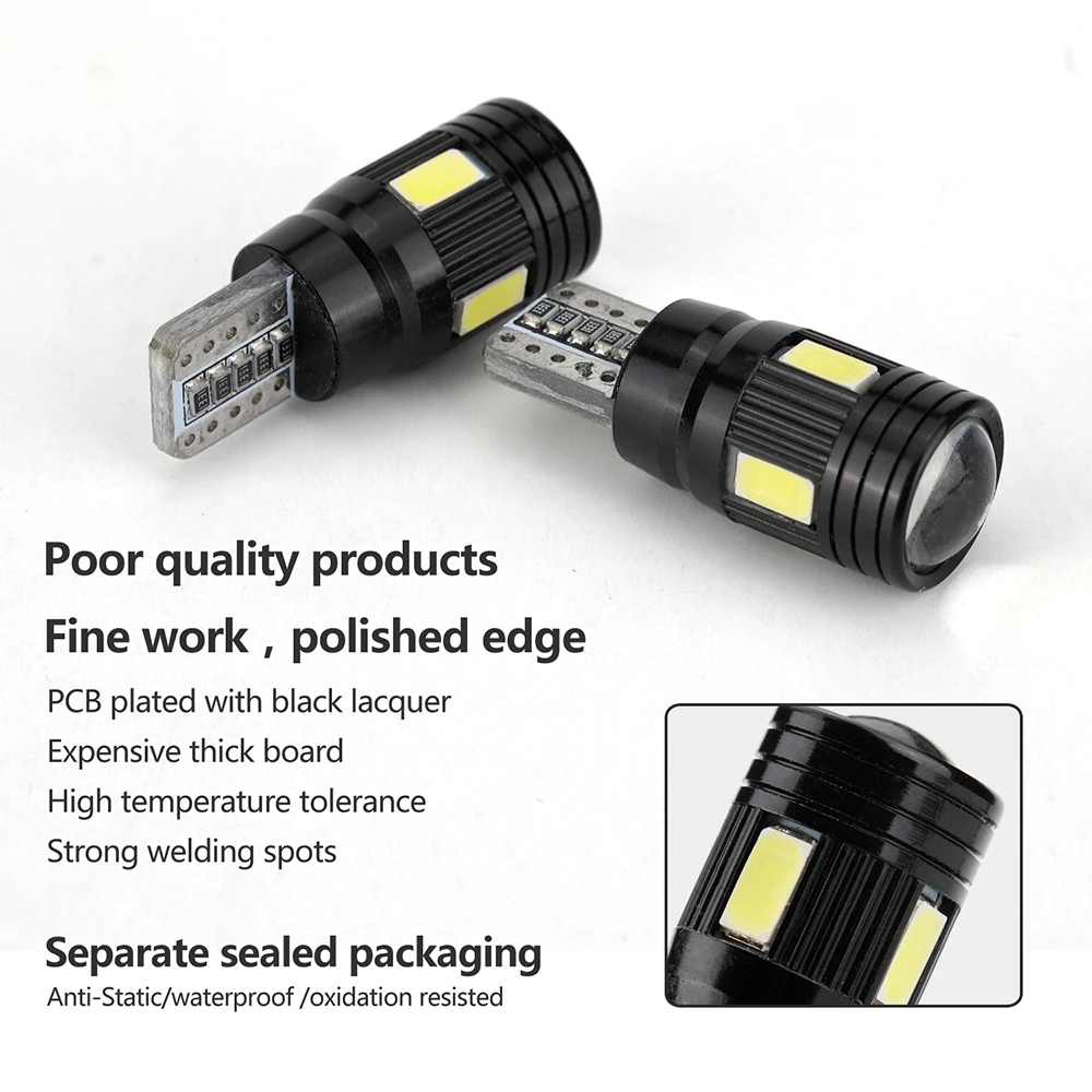 Светодиодный светильник T10 с Canbus W5W 2 шт. светодиодный 6SMD 5730 ширина супер яркий для