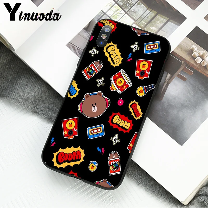 Yinuoda line friends Customer высококачественный чехол для телефона для iPhone 6S 6plus 7plus 8 8Plus X Xs MAX 5 5S XR - Цвет: A6