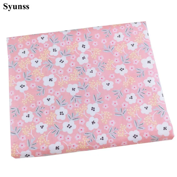 pink Syunss Diy Лоскутная Ткань для квилтинга детские кроватки подушки платье Шитье Tissus серый розовый цветочный принт хлопок ткань Tecido - Цвет: pink