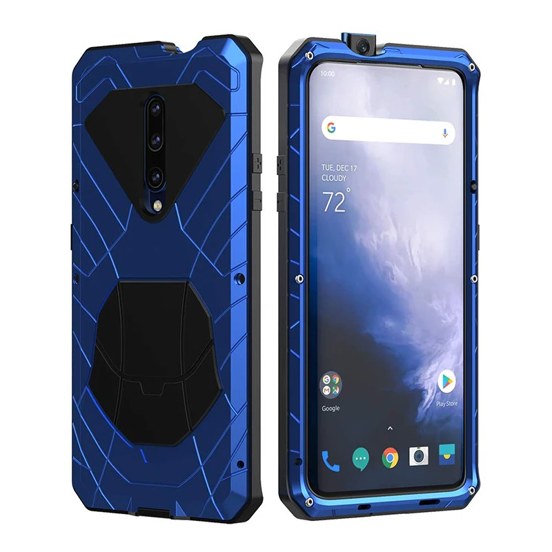 Для Oneplus 7 Pro Чехол алюминиевый Металл + силиконовая задняя крышка для Coque |