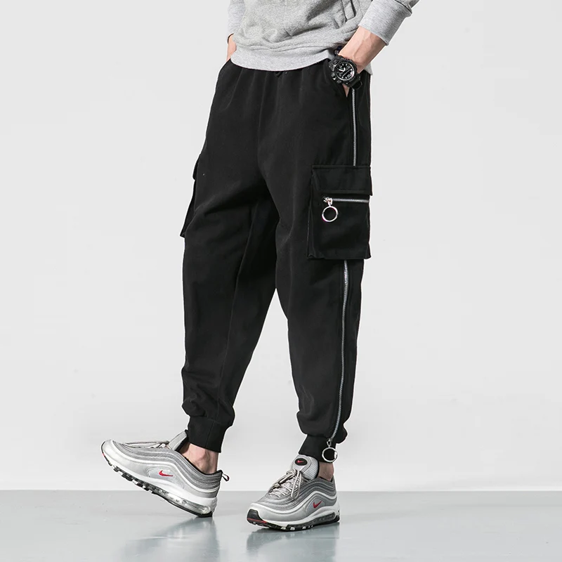 Мужские однотонные брюки кэжуал шаровары спортивные штаны мужская хлопковая