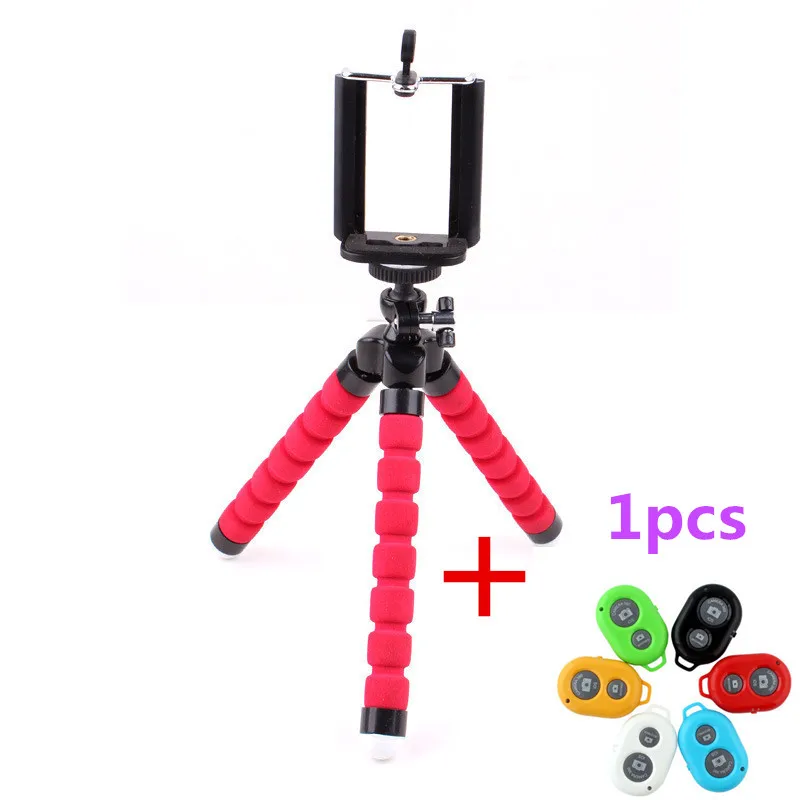 Red and Shutter Автомобильный держатель для телефона, гибкий штатив с осьминогом, стойка для селфи, монопод, аксессуары для стайлинга мобильных смартфонов - Цвет: Red and Shutter