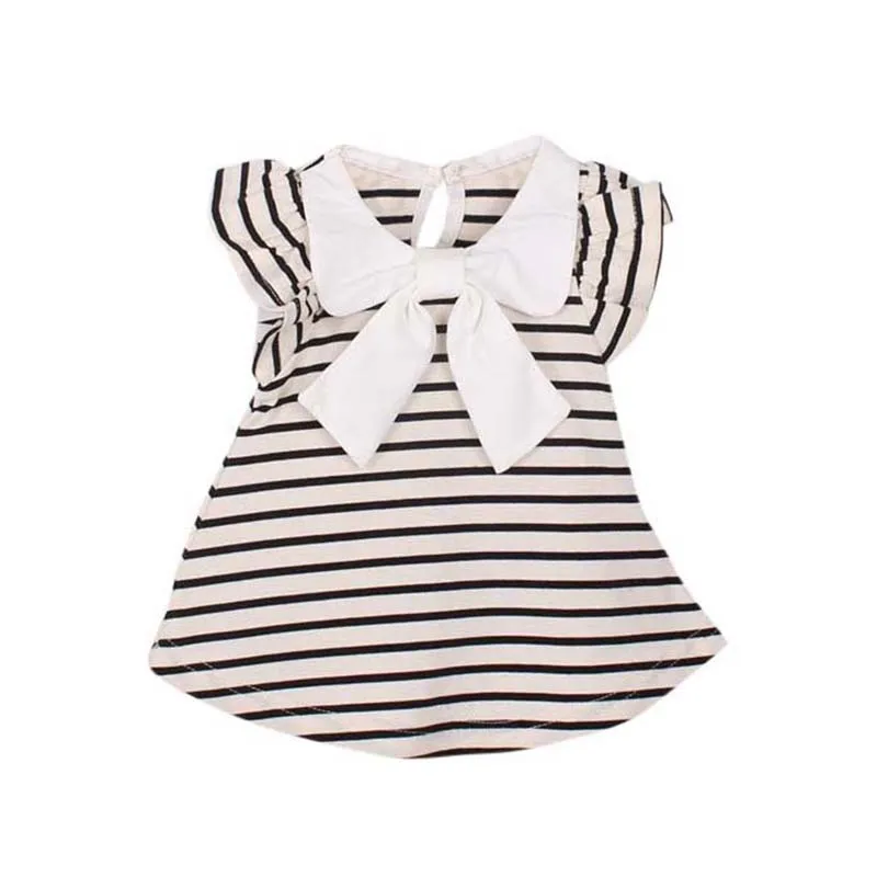 Красивое модное платье принцессы для маленьких девочек летнее с бантом Одежда