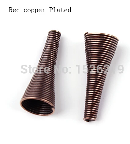 red copper 50 шт./лот, длина 26 мм, золотые/серебряные металлические Пружинные бусинки, заглушки-колпачки для самостоятельного изготовления ювелирных изделий F2019 - Цвет: red copper