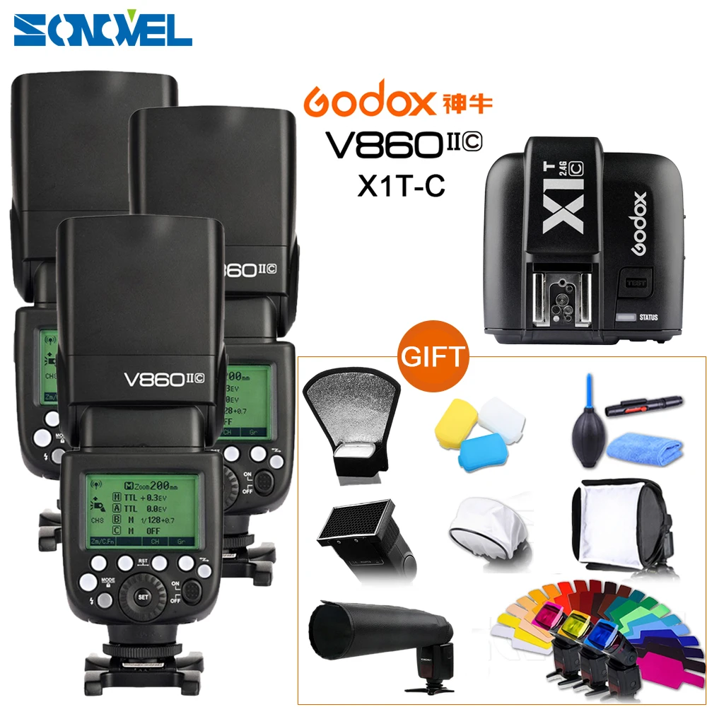 Вспышка Godox V860IIC Speedlite GN60 HSS 1/8000s TTL светильник + беспроводной триггерный передатчик