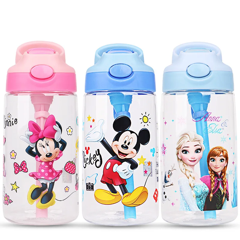 Kids frozen elsa anna Mickey Minnie  Feeding Cups Water Bottle Baby princess Children Boys cars Girls Protable Bottle