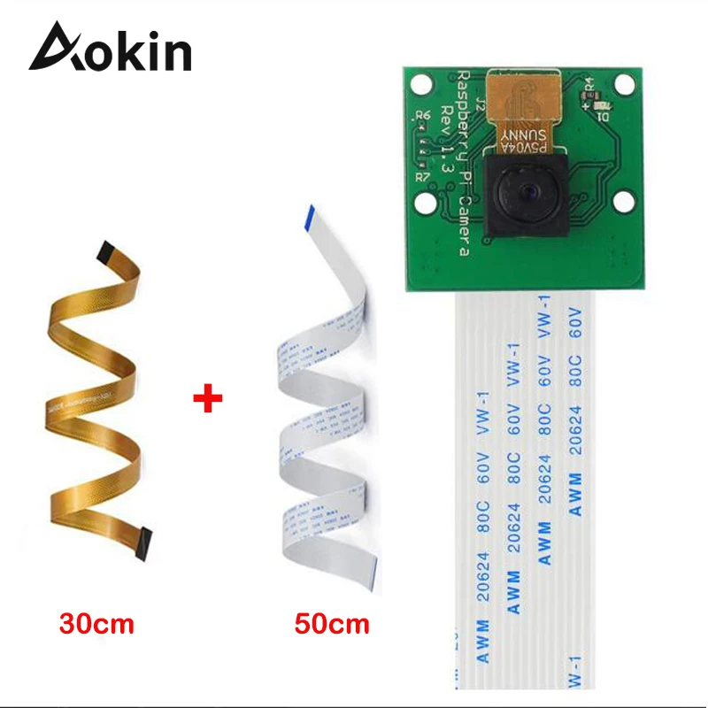 Для Raspberry Pi Модуль камеры 5MP 1080p с 30 см плоский кабель для и 50 3 B + 2|Аксессуары