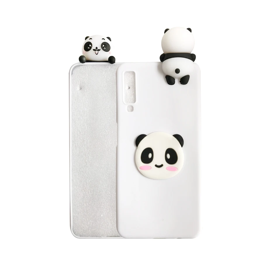 For Samsung Galaxy A6 A7 A8 A9 2018 case 3D Unicorn Bear Panda Soft Silicone cover A750 A9S Plus |