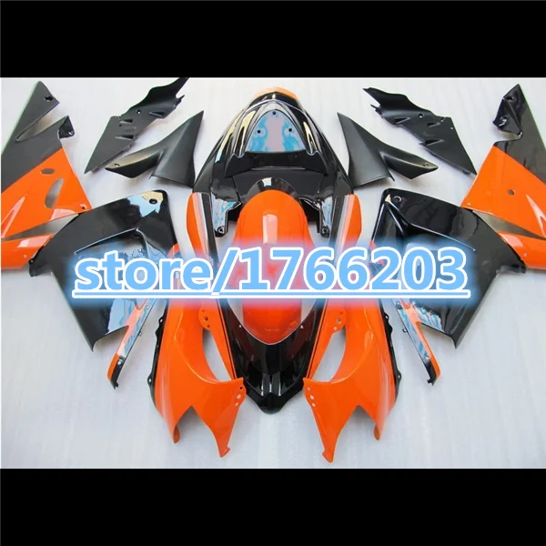 

Orange Black Fairings kit FOR KAWASAKI NINJA ZX10R 04-05 2004 2005 ZX10R 04 05 orange black ZX-10R 10 R 04-05 ABS fairing set