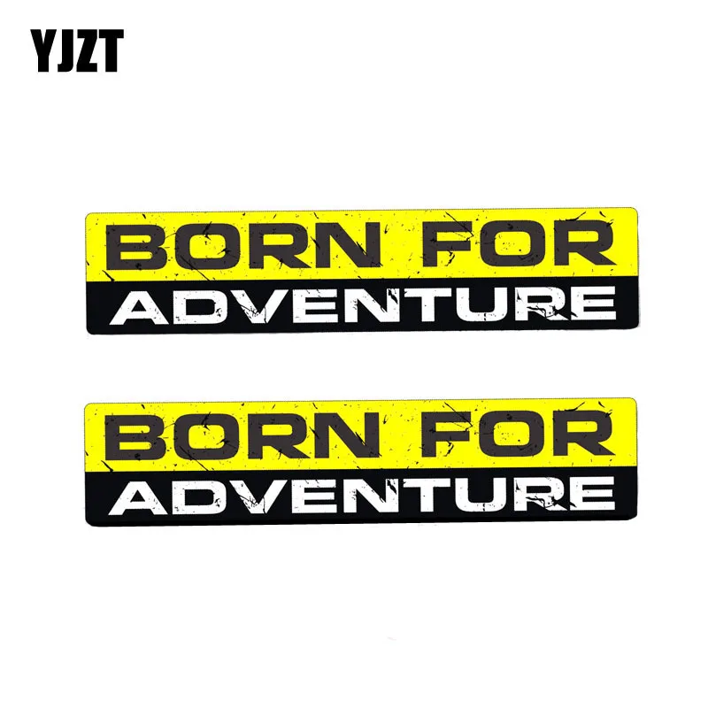 YJZT 2x15 см * 3 индивидуальность BORN FOR ADVENTURE смешное тело фотография 12 0050|Наклейки на