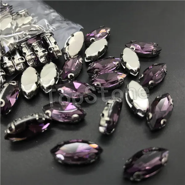 amethyst Пришить лошадь глаз D коготь стразы смешанные цвета Navette пришить Стекло, кристалл, камень diy для платья/сумки - Цвет: amethyst