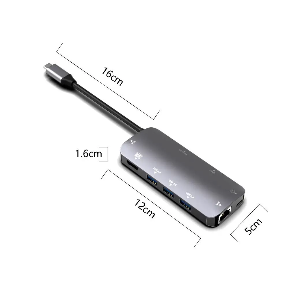 9 в 1 многофункциональный адаптер USB C для быстрой зарядки|USB-хабы| |