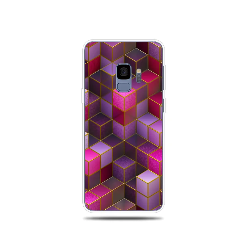 Colored Squares Silicone Phone Case For Samsung Galaxy S5 S6 S7 Edge S8 S9 S10 Plus S10e Soft Cover Note 8 9 |