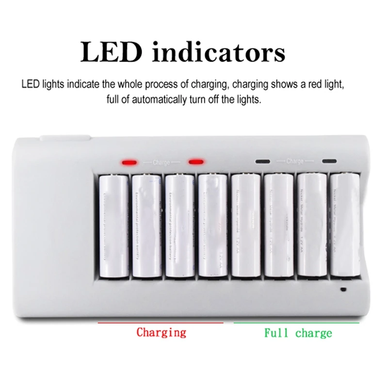 Aa зарядное устройство 8 слотов для Ni MH Cd 1 2 V Aa/Aaa аккумуляторная батарея Led дисплей