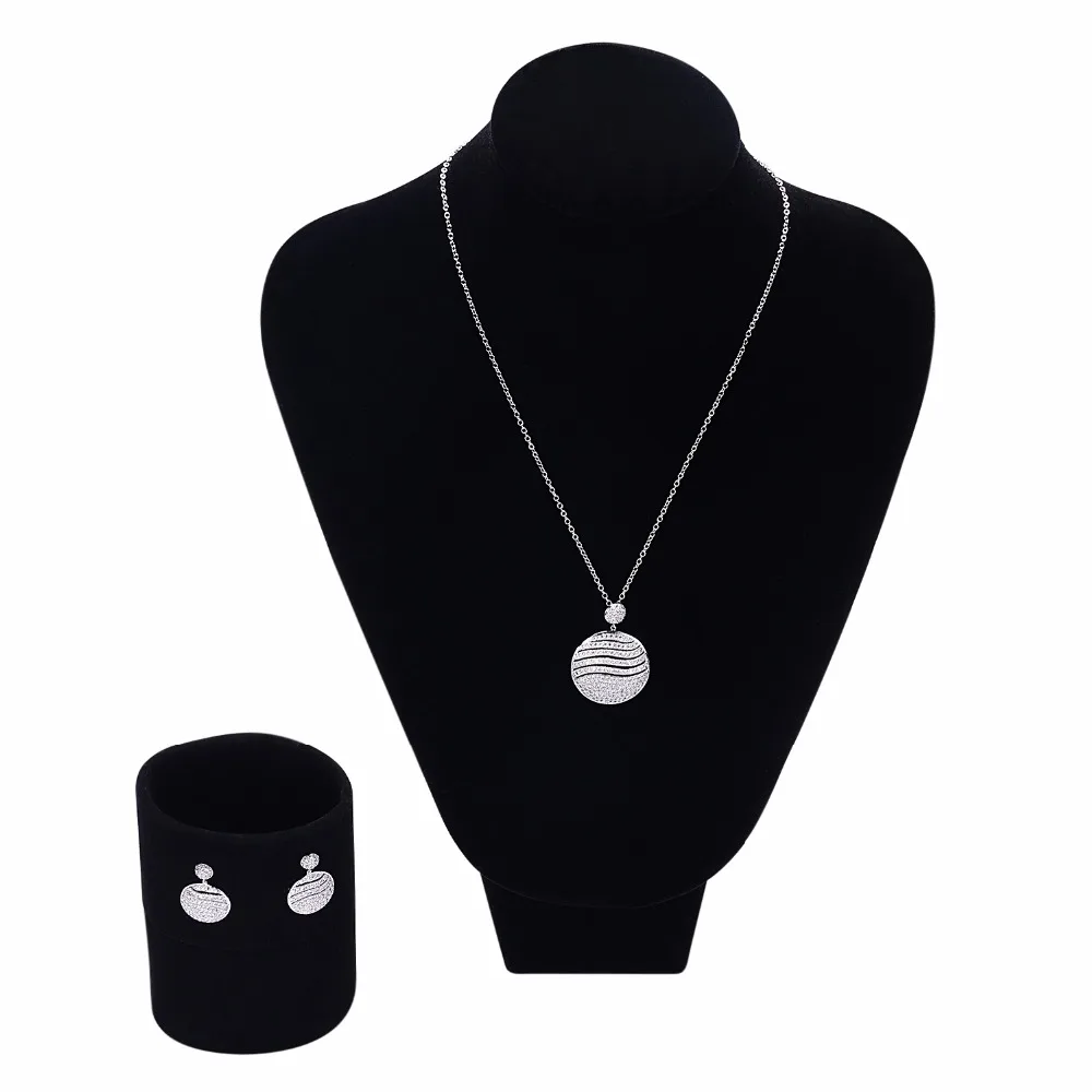 

New Arrival Necklace/Earrings Party Sets Setting with Cubic Zirconia Cadmium Free Engagement jewelry set