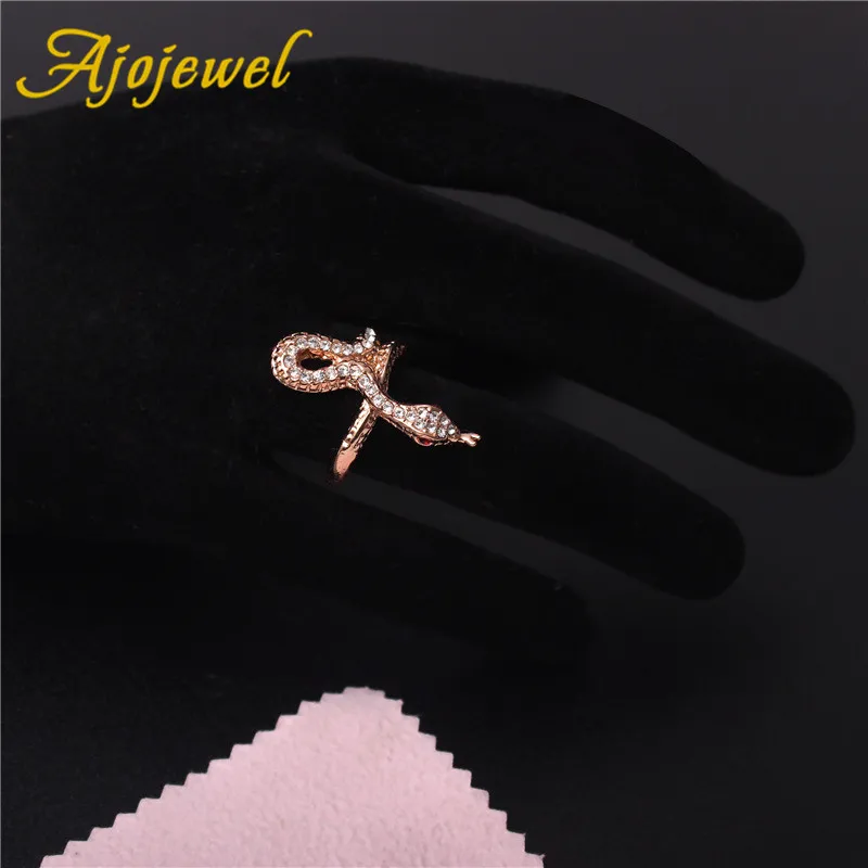 Ajojewel крутые Красные кристаллы стразы чистое CZ большое кольцо с змейкой ювелирные