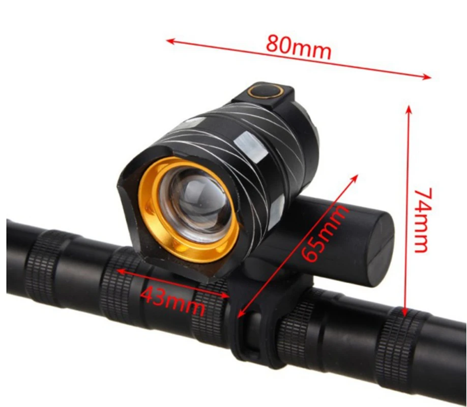 KINGBIKE Bike Light Zoom Waterproof LED MTB Front Rear Head Tail Taillight Warning Flashlight USB Rechargeable Lights | Спорт и