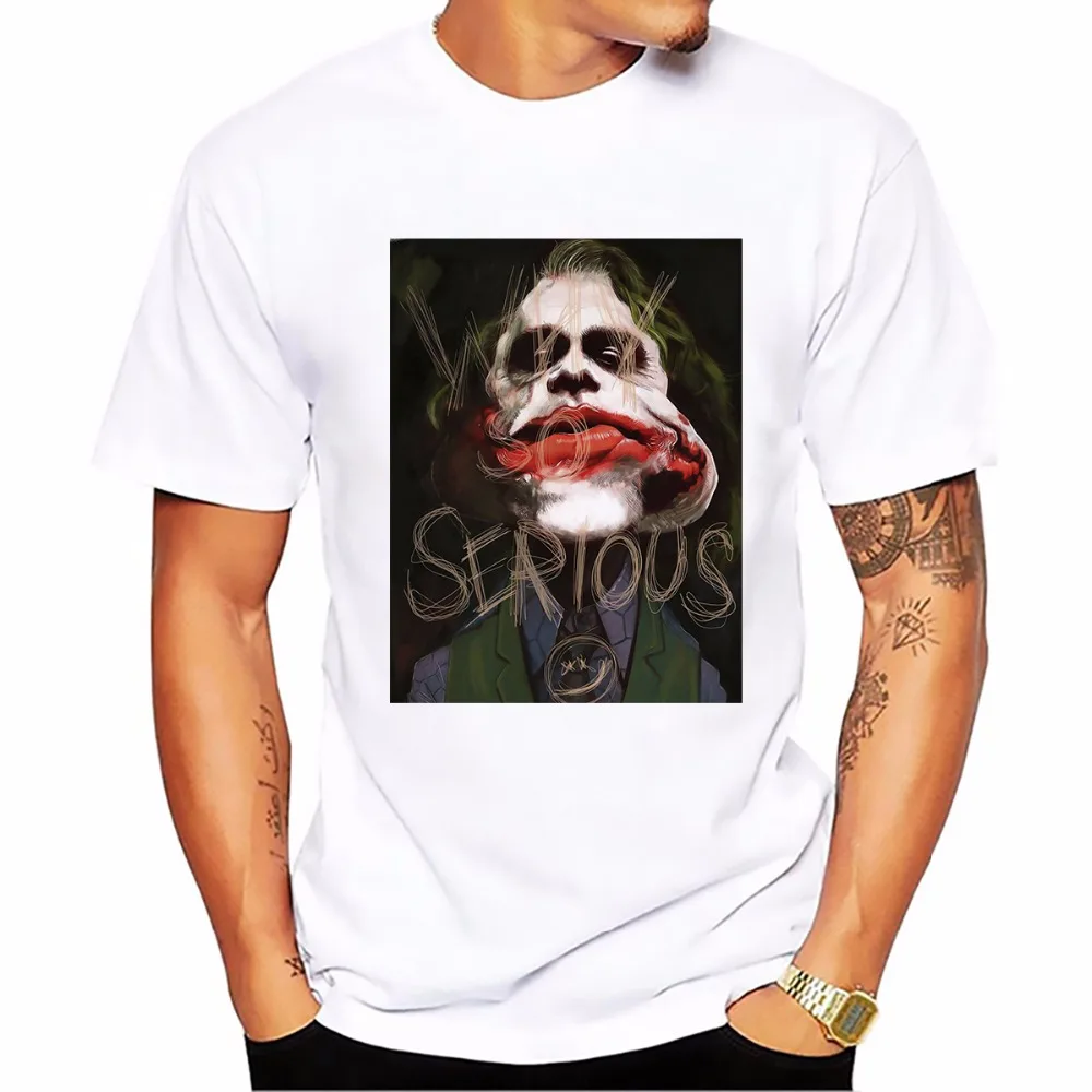 Salute Heath Ledger Most classic Joker Футболка мужская белая Повседневная футболка из дышащей