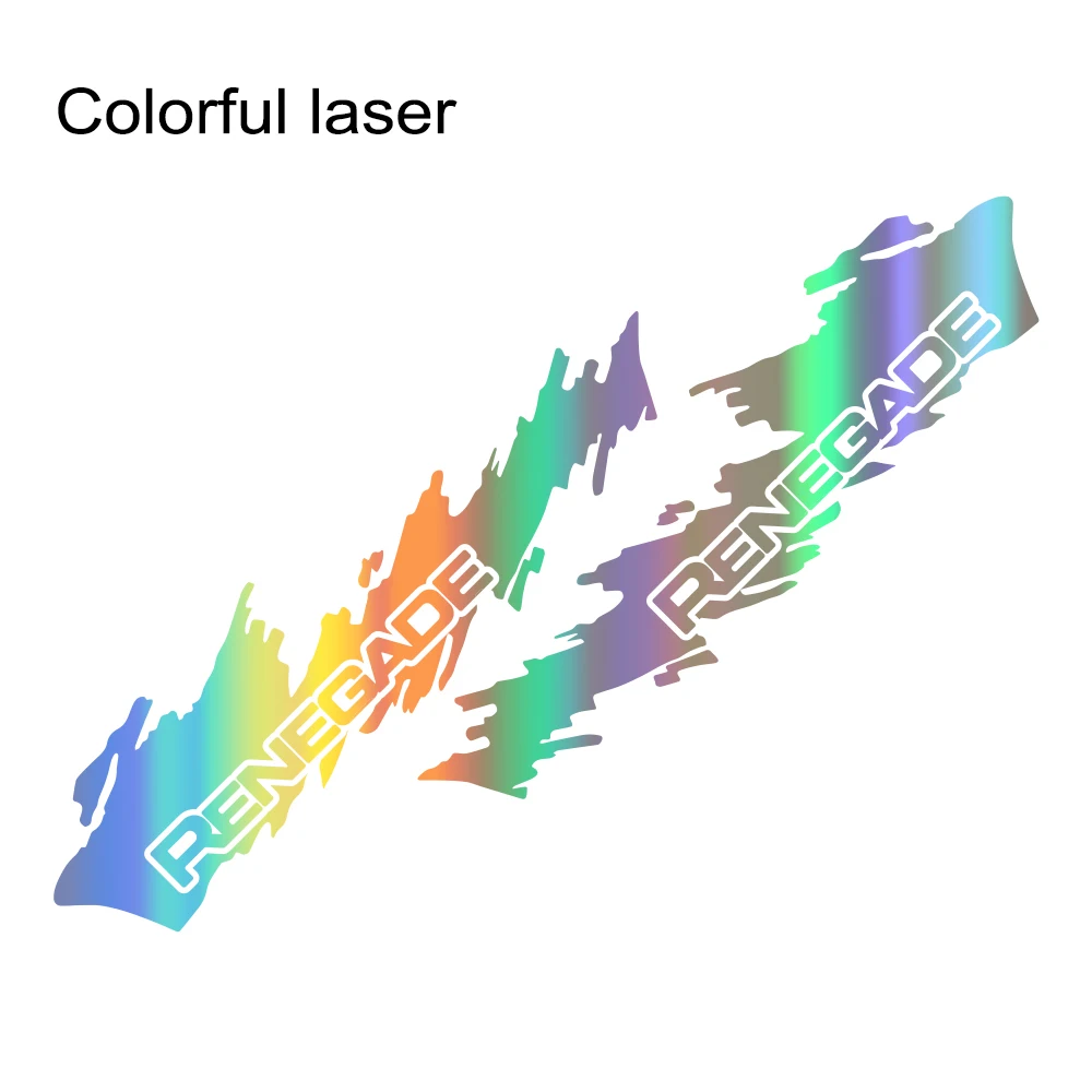 Colorful Laser 2 шт. наклейки на двери автомобиля с обеих сторон гоночная Спортивная графика DIY виниловая пленка наклейки Стайлинг тюнинг автомобильные аксессуары для Jeep Renegade - Название цвета: Colorful Laser