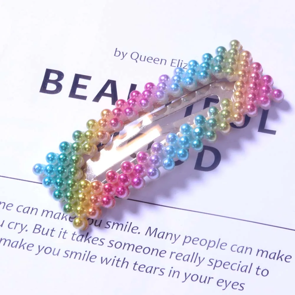 Женский Радуга Цвет акриловые шпильки с жемчугом в винтажном стиле длинным