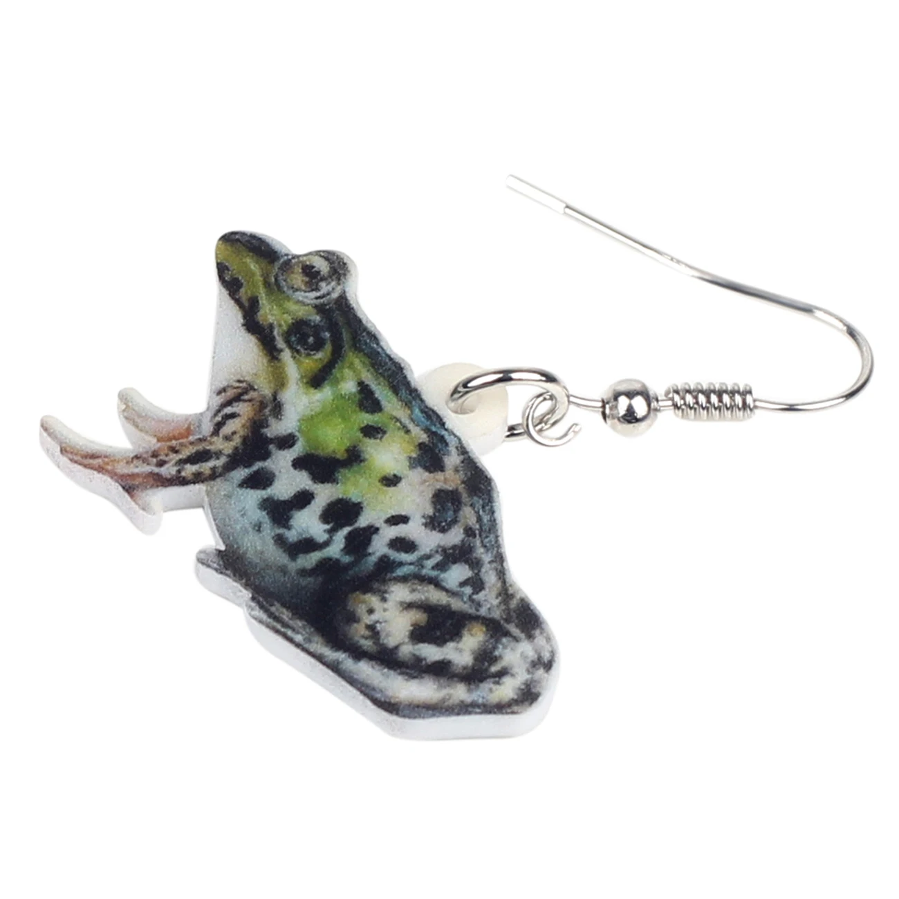 Bonsny массивные акриловые серьги-подвески в форме капли виде пятнистой лягушки