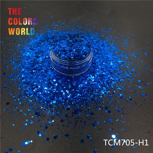 TCM0705-H1 50g TCT-194 Шестигранная форма металлический обычный цвет лак для ногтей для дизайна ногтей DIY Украшение для тела макияж FacePainting Руководство DIY - Цвет: TCM0705-H1 50g