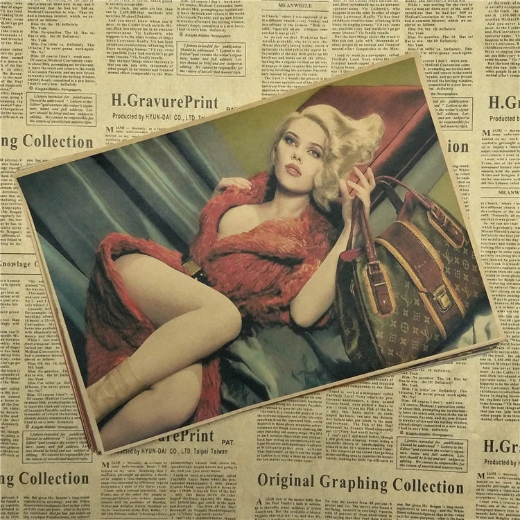 Scarlett Johansson/ностальгия/ретро постер из крафт-бумаги/винтажная декоративная