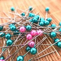 100pcs round pearl head dressmaking pins weddings corsage florists sewing pin with box accessories tools needlework for sewing