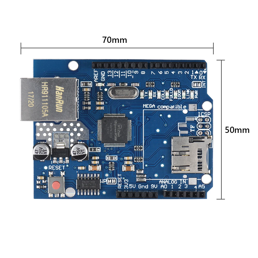 W5100 Плата расширения UNO Ethernet щит с слотом для sd карты Arduino сервера или клиента TCP и