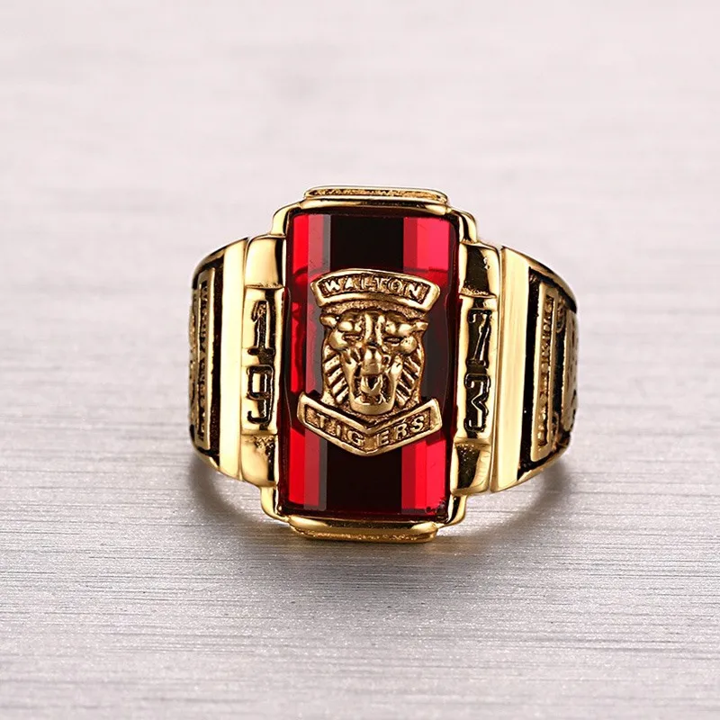 Кольца для мужчин модные кольца из нержавеющей стали старшеклассников с красным