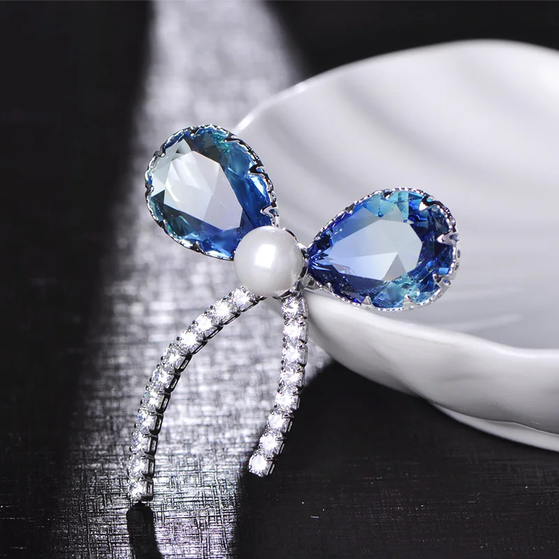 Женская/Детская Брошь в виде галстука Blucome синяя брошь форме галстука-бабочки