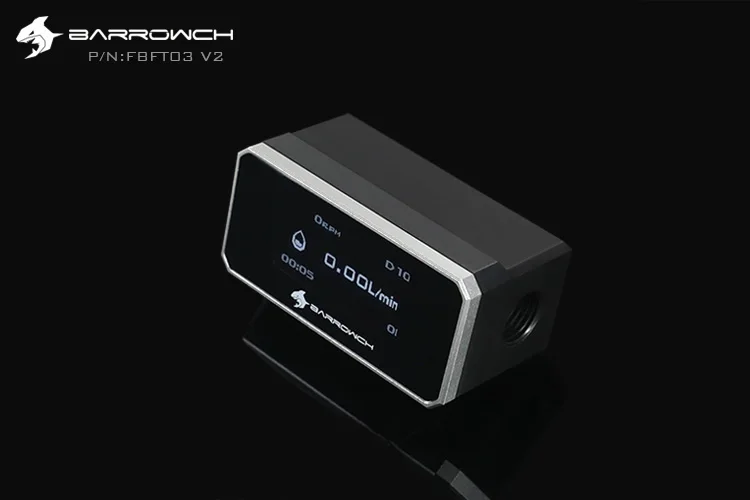 silver Курган OLED цифровой дисплей расходомер воды система охлаждения воды двойной G1/4 ''фитинг-Датчик потока - Цвет лезвия: silver