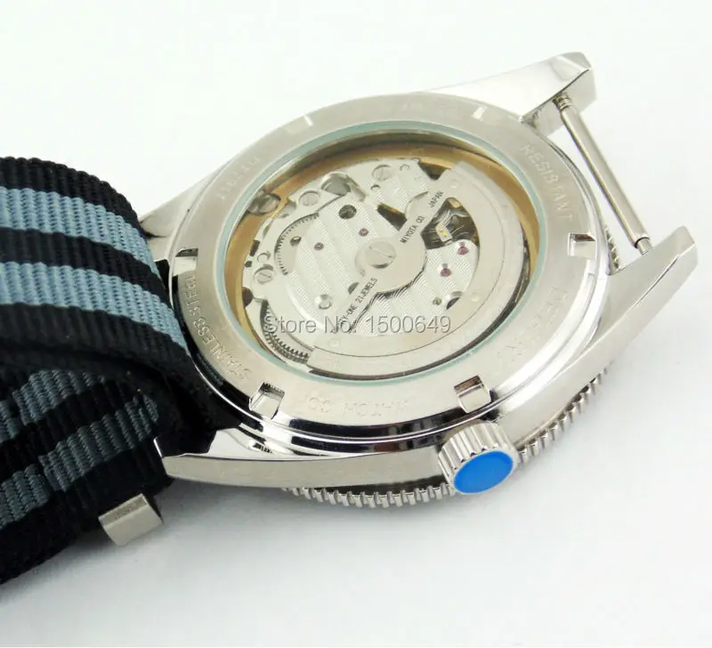 Мужские автоматические механические часы Debert черные с односторонним вращением 41