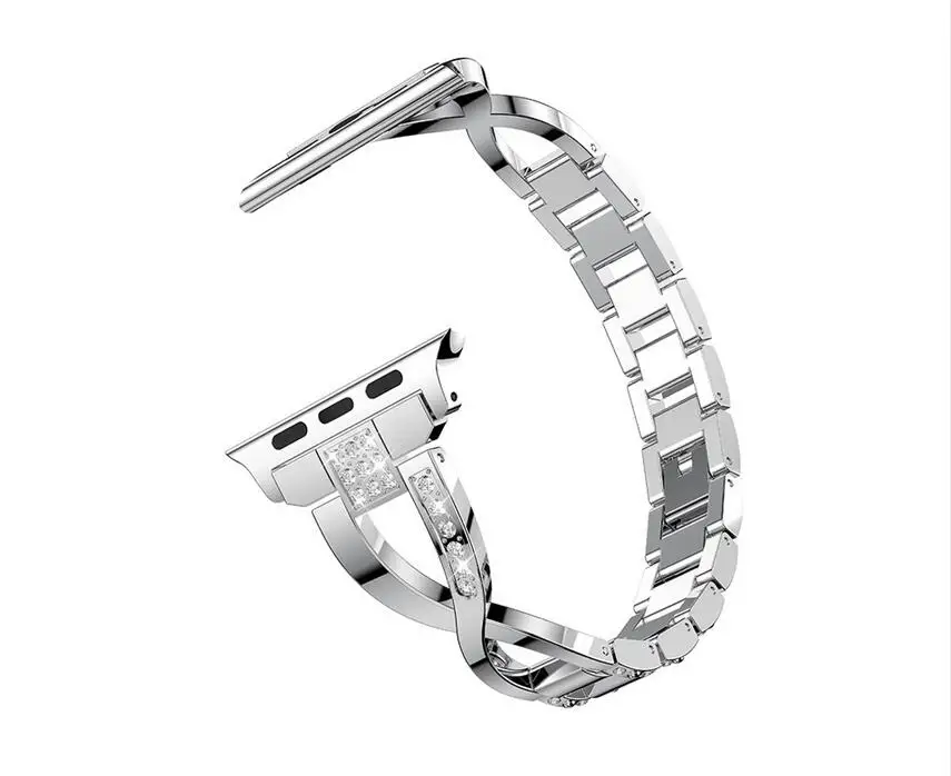 20 штук DHL Нержавеющая сталь ремешок для наручных часов Apple Watch, ремешок 42 мм 38 мм и нержавеющая сталь металлический корпус наручных часов iWatch, 4/3/2/1 алмаз металлический браслет наручный ремень ремешок