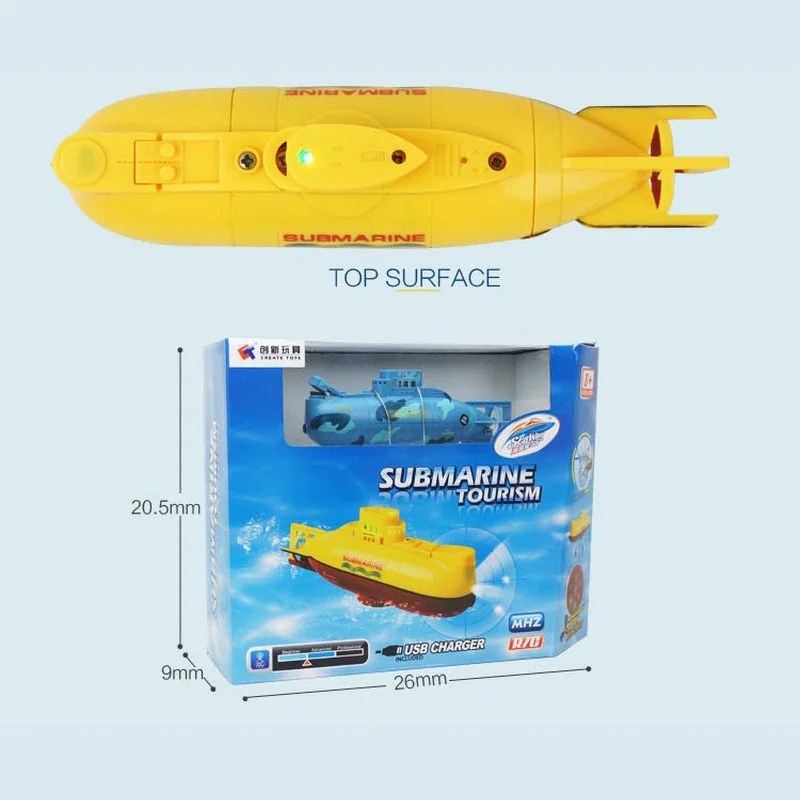 Мини Rc Подводная лодка игрушка 6CH Дайвинг игрушка 40 МГц/27 МГц радио синий/желтый пульт дистанционного управления субмарина игрушки для детей подарок
