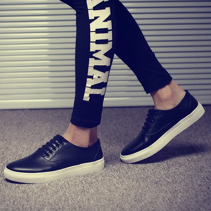 Летняя мужская обувь новая модная кожаная Повседневные Дышащие корейские туфли