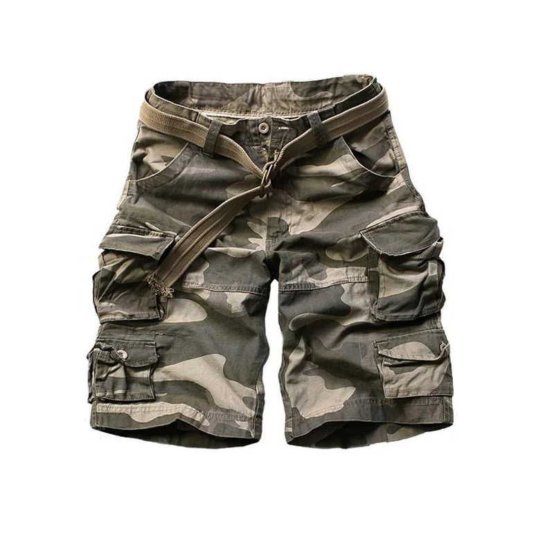 Мужские камуфляжные шорты хлопковые Свободные повседневные в стиле милитари 11