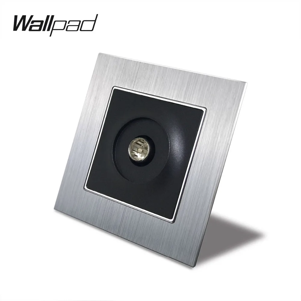 

Metal EU TV Port Wallpad 86*86mm 110V-240V AC Silver Metal Panel TV Socket with Claws Round Back