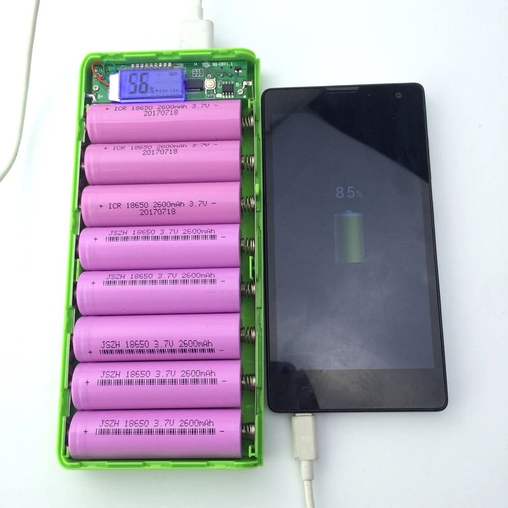 DIY 18650 чехол запасные аккумуляторы для телефонов в виде ракушки 8 слотов Baterry