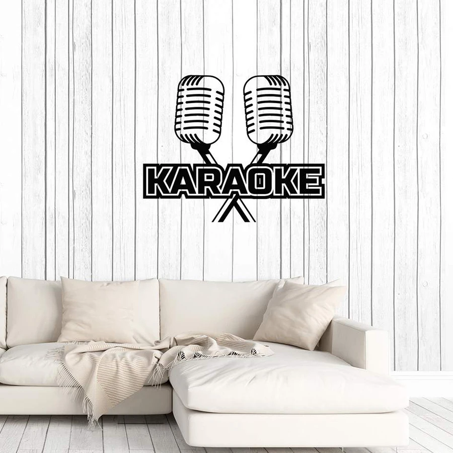 Караоке бар микрофон музыка художественная наклейка стикер s роспись для певицы