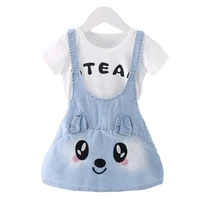2019 new summer baby girl clothes set cotton shirt gilr denim overall skirt body suit kids clothing sets costume for girls